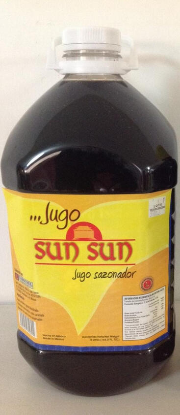 Jugo sazonador sun sun bidón de 5 litros, caja de 4 piezas a $2309.66
